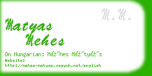 matyas mehes business card